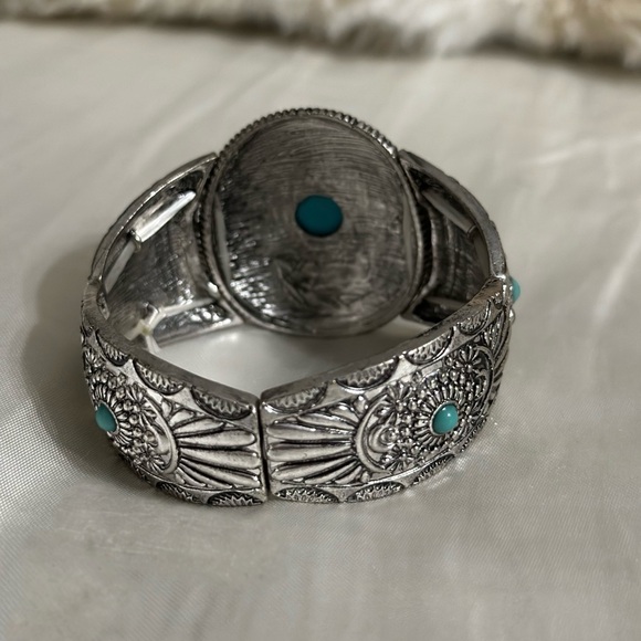 Turquoise and Silver Women's Bracelet - Picture 2 of 3